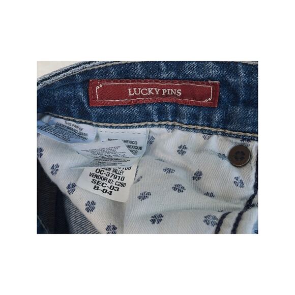 Lucky Brand Lucky Pins Jeans Women’s Blue Denim Straight Leg distressed - Picture 6 of 6